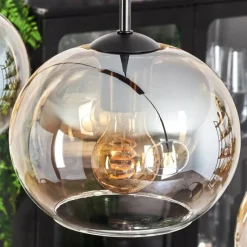 hofstein Suspension - Verre Apedo Ambre, Clair, 3 lumières