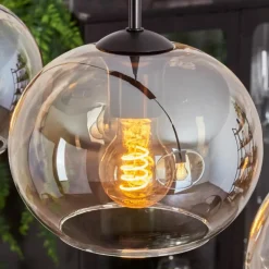 hofstein Suspension - Verre Apedo Ambre, Clair, 3 lumières