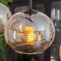 hofstein Suspension - Verre Apedo Ambre, 5 lumières