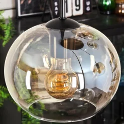 hofstein Suspension - Verre Apedo Ambre, Clair, 5 lumières