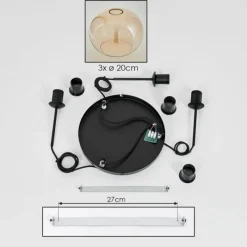 hofstein Suspension - Verre Apedo Ambre, Clair, 3 lumières