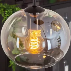 hofstein Suspension - Verre Apedo Ambre, Clair, 3 lumières