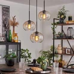 hofstein Suspension - Verre Apedo Ambre, Clair, 3 lumières