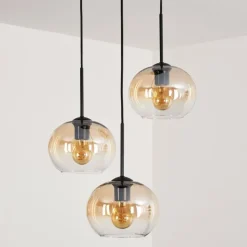 hofstein Suspension - Verre Apedo Ambre, Clair, 3 lumières