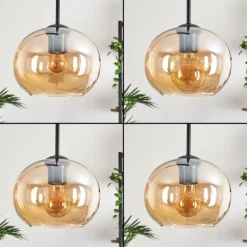 hofstein Suspension - Verre Apedo Ambre, 3 lumières