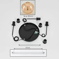 hofstein Suspension - Verre Apedo Ambre, 3 lumières