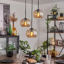 hofstein Suspension - Verre Apedo Ambre, 3 lumières