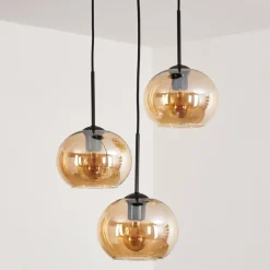 hofstein Suspension - Verre Apedo Ambre, 3 lumières