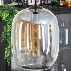 hofstein Suspension - Verre Apedo Ambre, Clair, 3 lumières