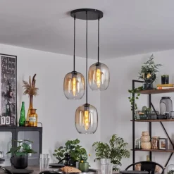 hofstein Suspension - Verre Apedo Ambre, Clair, 3 lumières