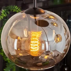 hofstein Suspension - Verre Apedo Ambre, 5 lumières