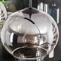 hofstein Suspension - Verre Apedo Clair, Fumé, 3 lumières