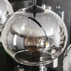 Suspension Verre Fumé-hofstein Suspension - Verre Apedo Clair, Fumé, 5 lumières