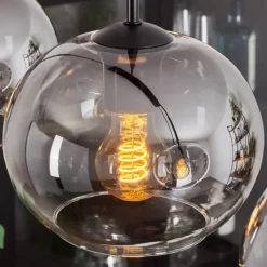 Suspension Verre Fumé-hofstein Suspension - Verre Apedo Clair, Fumé, 5 lumières