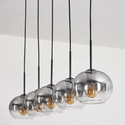 Suspension Verre Fumé-hofstein Suspension - Verre Apedo Clair, Fumé, 5 lumières