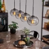 hofstein Suspension - Verre Apedo Clair, Fumé, 4 lumières