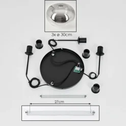 hofstein Suspension - Verre Apedo Clair, Fumé, 3 lumières