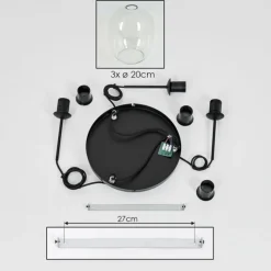 hofstein Suspension - Verre Apedo Clair, 3 lumières