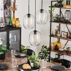 hofstein Suspension - Verre Apedo Clair, 3 lumières