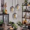 hofstein Suspension - Verre Apedo Clair, Fumé, 3 lumières