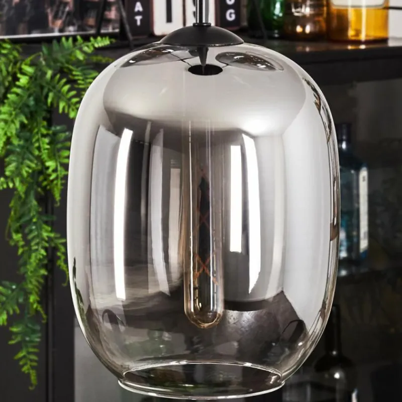 hofstein Suspension - Verre Apedo Clair, Fumé, 3 lumières