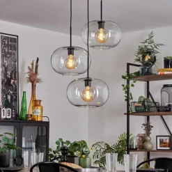 hofstein Suspension - Verre Apedo Clair, 3 lumières