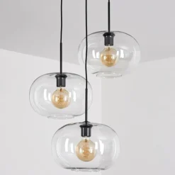 hofstein Suspension - Verre Apedo Clair, 3 lumières