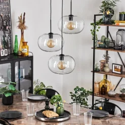 hofstein Suspension - Verre Apedo Clair, 3 lumières