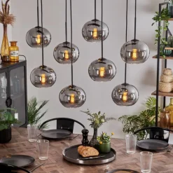 Suspension Verre Fumé-hofstein Suspension - Verre Apedo Fumé, 8 lumières