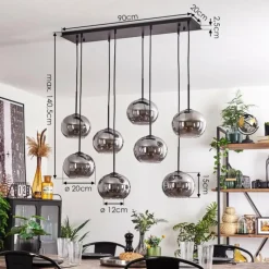 Suspension Verre Fumé-hofstein Suspension - Verre Apedo Fumé, 8 lumières