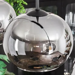 hofstein Suspension - Verre Apedo Fumé, 5 lumières