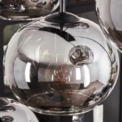 hofstein Suspension - Verre Apedo Fumé, 6 lumières