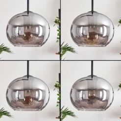 hofstein Suspension - Verre Apedo Fumé, 3 lumières