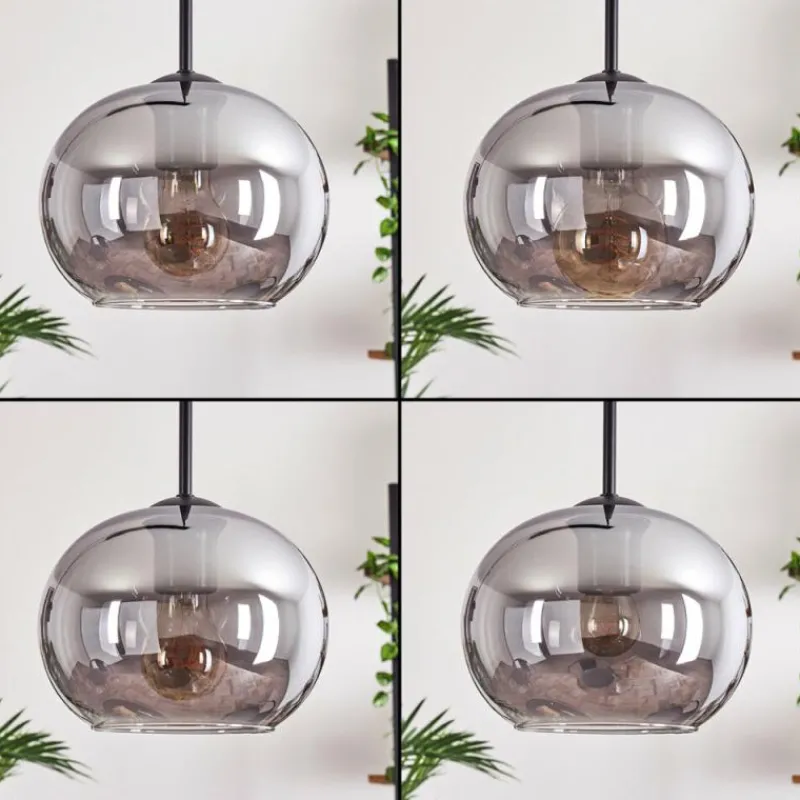 hofstein Suspension - Verre Apedo Fumé, 3 lumières