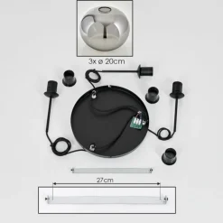 hofstein Suspension - Verre Apedo Fumé, 3 lumières