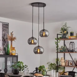 hofstein Suspension - Verre Apedo Fumé, 3 lumières