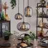 hofstein Suspension - Verre Apedo Fumé, 3 lumières