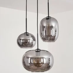 hofstein Suspension - Verre Apedo Fumé, 3 lumières