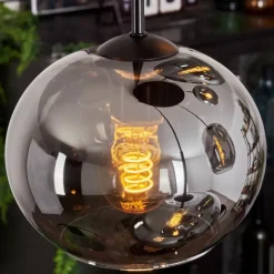 hofstein Suspension - Verre Apedo Fumé, 5 lumières