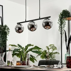 hofstein Suspension - Verre Gastor Chrome, Fumé, 3 lumières