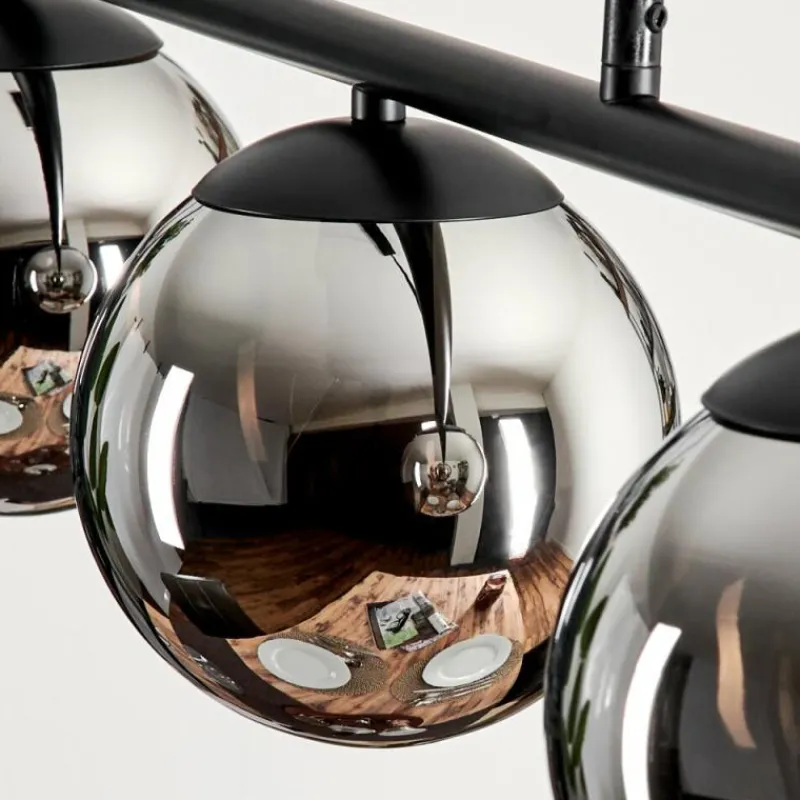 hofstein Suspension - Verre Gastor Chrome, Fumé, 3 lumières