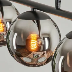 hofstein Suspension - Verre Gastor Chrome, Fumé, 3 lumières