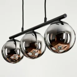 hofstein Suspension - Verre Gastor Chrome, Fumé, 3 lumières