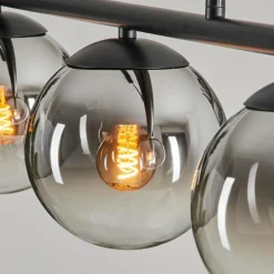 hofstein Suspension - Verre Gastor Chrome, Clair, Fumé, 3 lumières