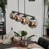 hofstein Suspension - Verre Gastor Chrome, Fumé, 4 lumières