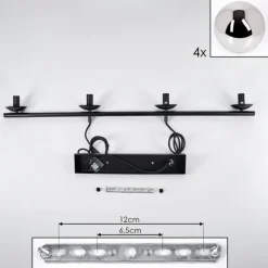hofstein Suspension - Verre Gastor Chrome, Fumé, 4 lumières