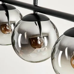 hofstein Suspension - Verre Gastor Chrome, Clair, Fumé, 4 lumières