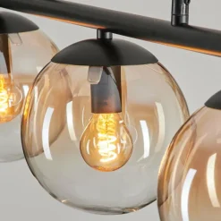 hofstein Suspension - Verre Gastor Ambre, Clair, 3 lumières