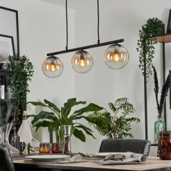 hofstein Suspension - Verre Gastor Ambre, Clair, 3 lumières