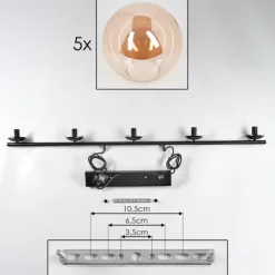 hofstein Suspension - Verre Gastor Ambre, 5 lumières